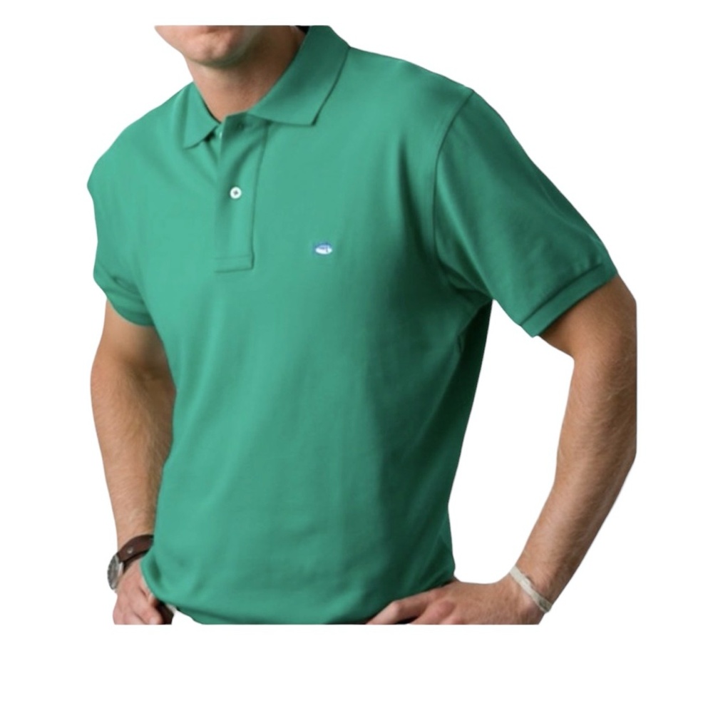 SOUTHERN TIDE GREEN SKIPJACK SHORT SLEEVE POLO